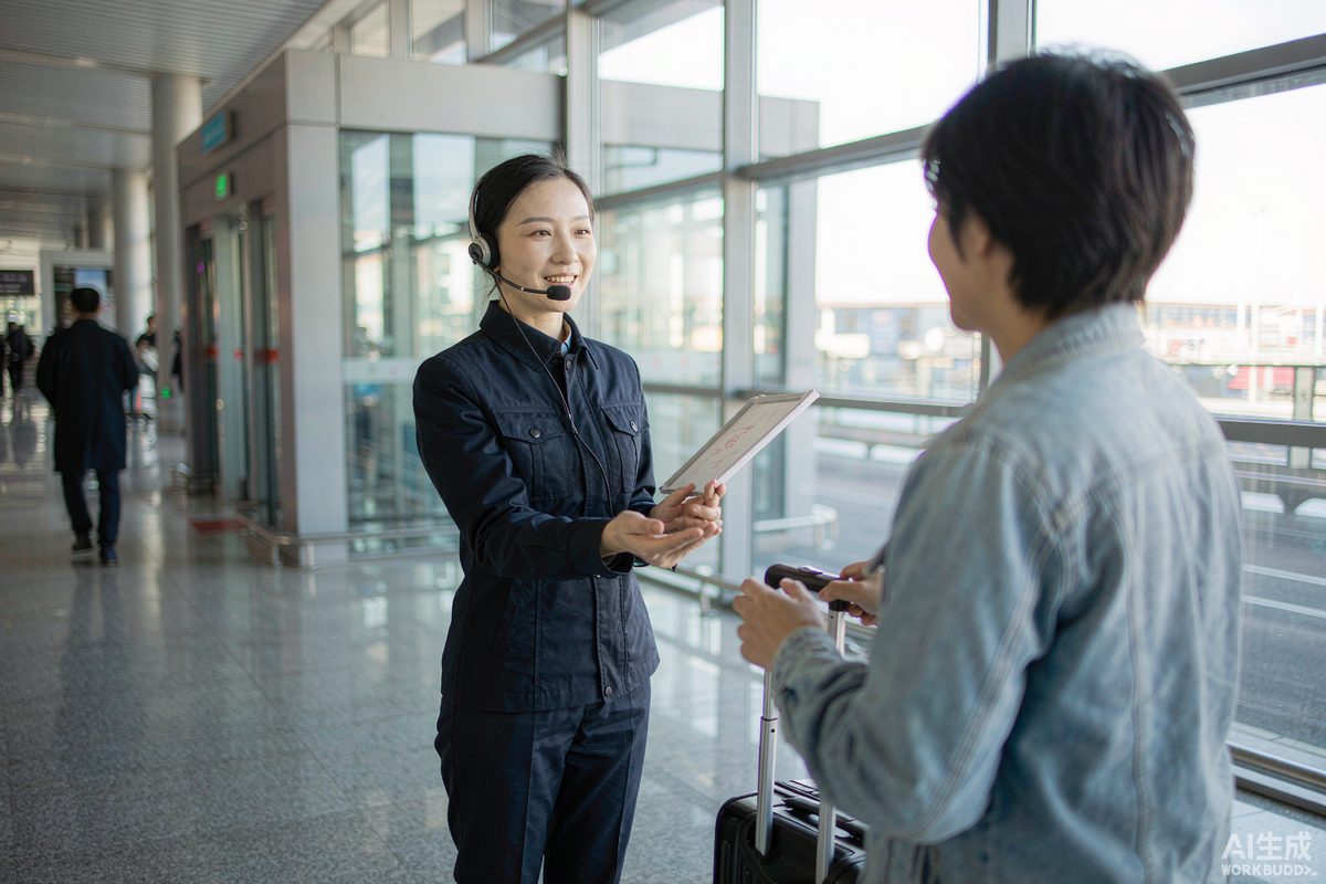 A medical coordinator greeting an international patient at an airport arrival hall